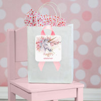 Mystical Unicorn Floral Girl 7e fête d'anniversair
