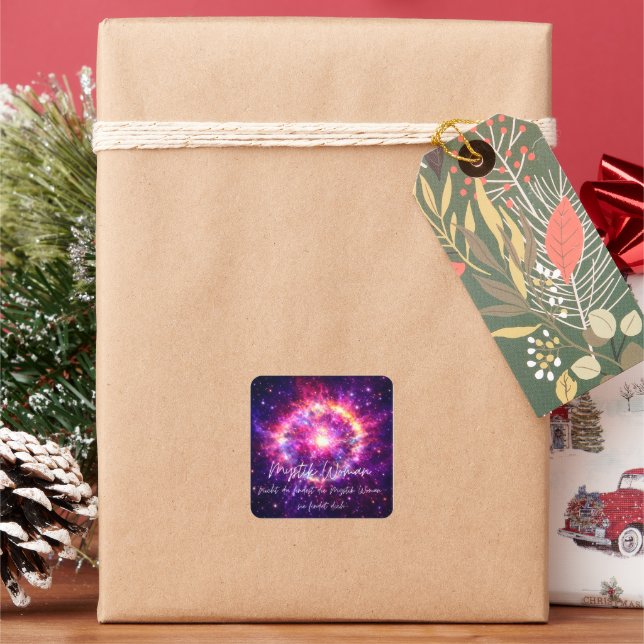 Sticker Carré Mystik Woman Aufkleber – Galaktisch schön (vacances)