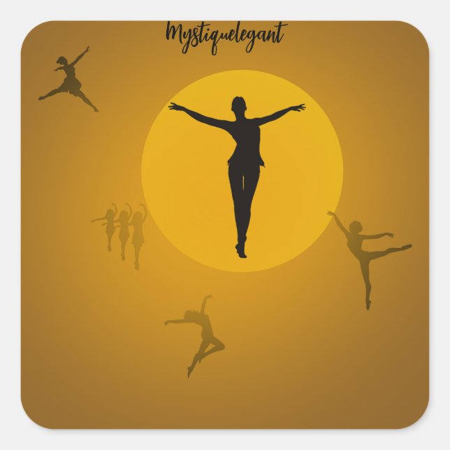 Sticker Carré Mystique Danse Élégante (Devant)