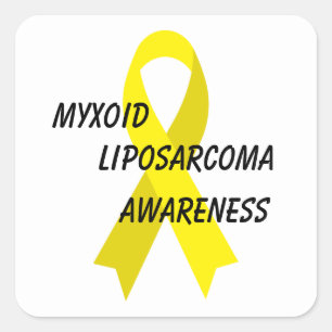 Sticker Carré Myxoid Liposarcome Ruban de sensibilisation au jau