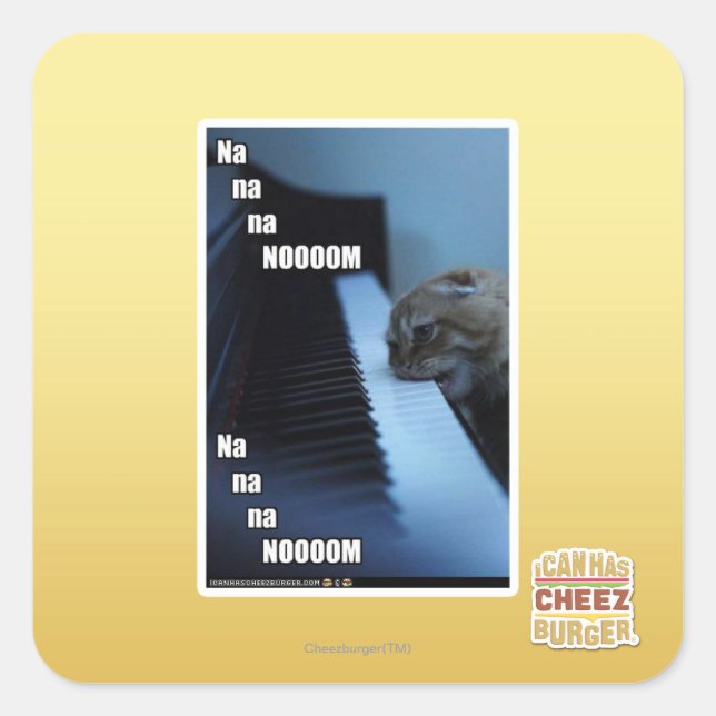 Sticker Carré Na na na nooom (Devant)