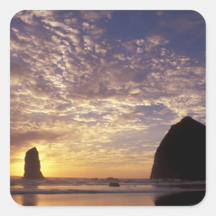 Sticker Carré NA, USA, Oregon, Côte de l'Oregon, Canon Beach av