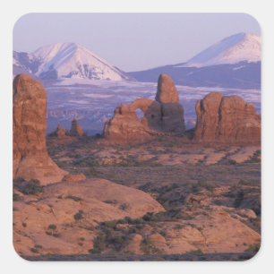 Sticker Carré NA, USA, Utah, Arches National Park. Jardin de