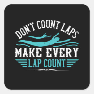 Sticker Carré Nage - Faites chaque tour compte