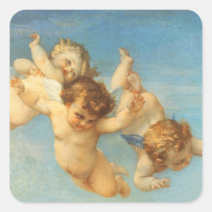 Sticker Carré Naissance de Vénus, détails des anges par Alexandr