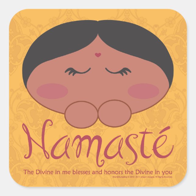 Sticker Carré Namasté (Devant)