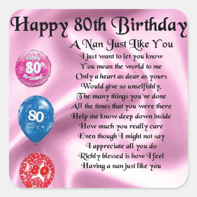 Sticker Carré Nan Poem - 80e anniversaire (Devant)
