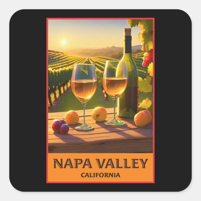 Sticker Carré Napa Valley California (Devant)