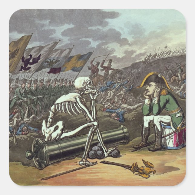 Sticker Carré Napoléon et squelette, 18e (Devant)