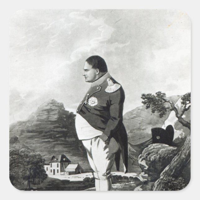 Sticker Carré Napoléon sur l'île de la Ste.Hélène, 1820 (Devant)