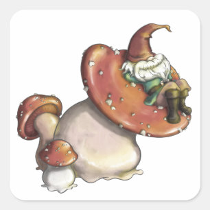 Sticker Carré Napping Gnome