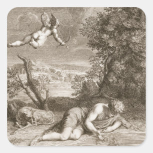 Sticker Carré Narcisse Transformé en Fleur, 1730 (gravi)