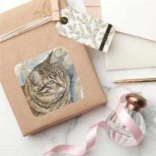 Sticker Carré Nari - Une étude de mon chat