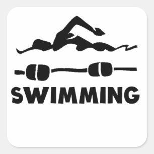 Sticker Carré Natation
