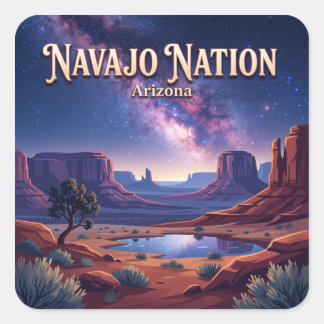 Sticker Carré Nation Navajo Désert Kayenta Arizona