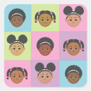 Sticker Carré Natural Me Kids by MDillon Designs