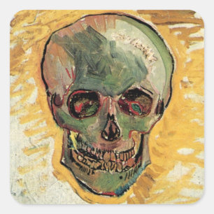 Sticker Carré Nature morte Crâne par Vincent van Gogh