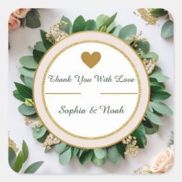 Sticker Carré 🌿 Nature Verdure Mariage Remerciement Favori 🌿