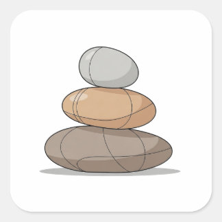 Sticker Carré Nature Zen Minimale Équilibrée