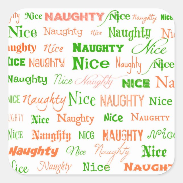 Sticker Carré Naughty ou Nice (Devant)