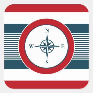 Sticker Carré Nautical design