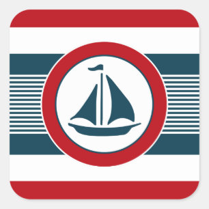 Sticker Carré Nautical design