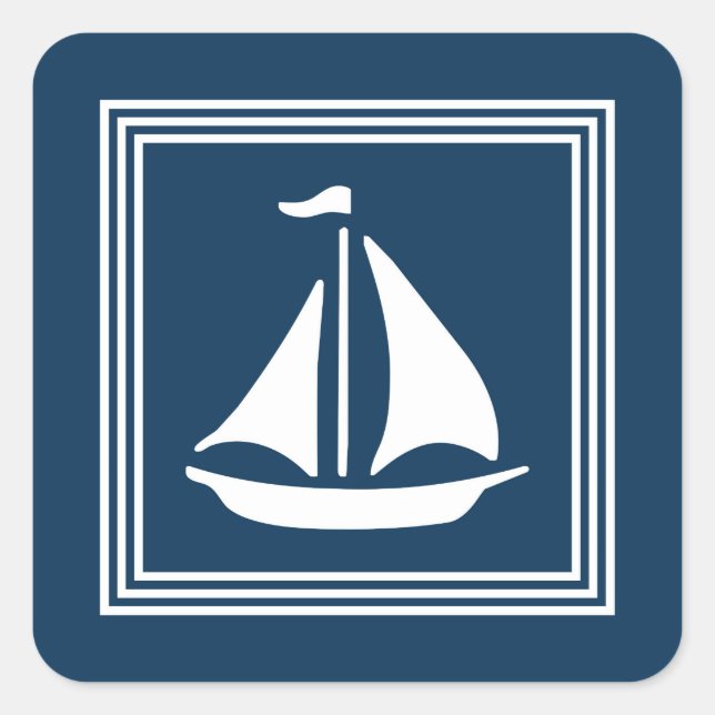 Sticker Carré Nautical design (Devant)