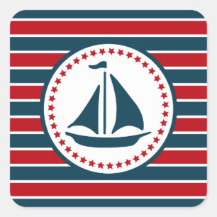 Sticker Carré Nautical design