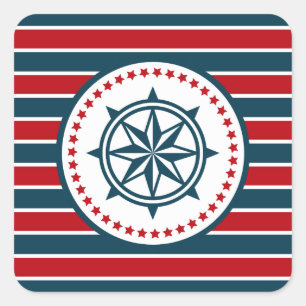Sticker Carré Nautical design