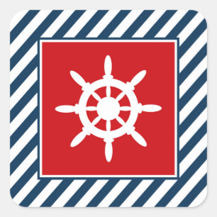 Sticker Carré Nautical themed design
