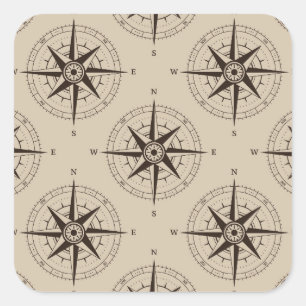 Sticker Carré Navigation Compass