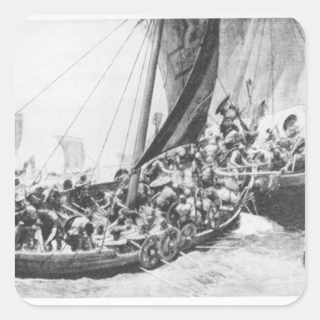 Sticker Carré Navires viking (Devant)