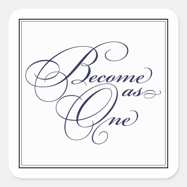 Sticker Carré Navy Blue Devenez un chevalier de mariage chrétien (Devant)
