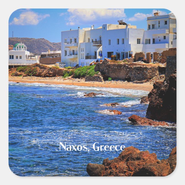 Sticker Carré Naxos, Grèce (Devant)