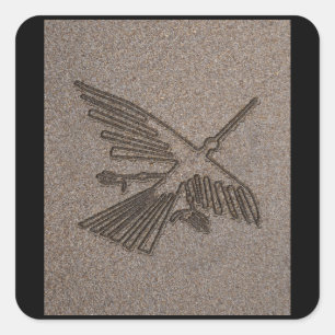 Sticker Carré NAZCA LINES HUMMINGBIRD NAZCA LINES ART Géoglyphes