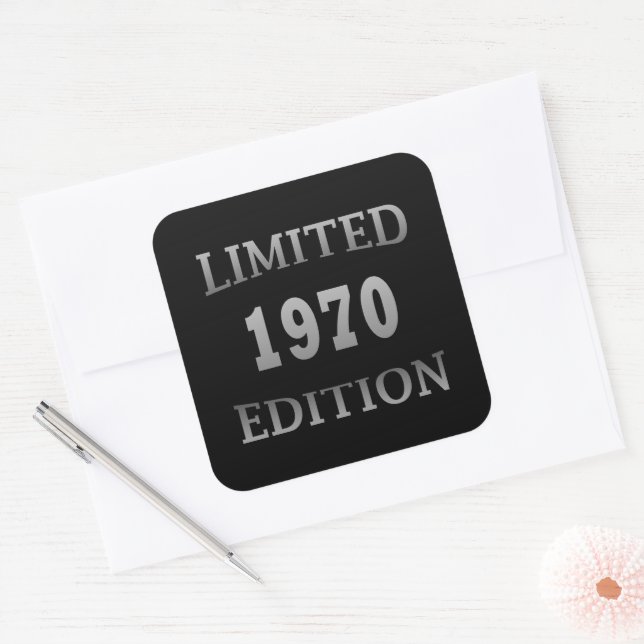 Sticker Carré Né en 1970 édition limitée anniversaire (Enveloppe)