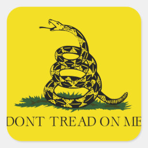 Sticker Carré Ne pas foutre sur moi Gadsden drapeau américain