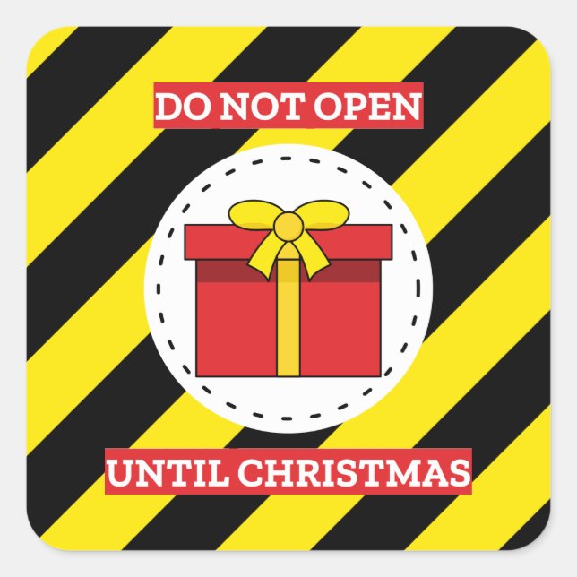 Sticker Carré Ne pas ouvrir avant Noël (Devant)