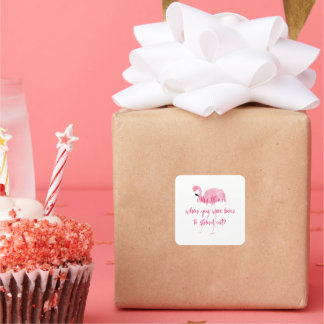 Sticker Carré Né pour le Flamant rose Stand Out