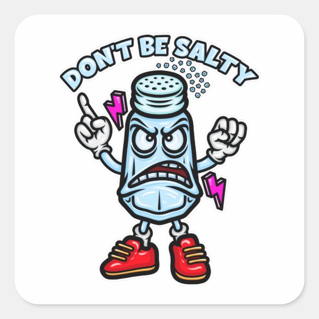 Sticker Carré Ne sois pas salé (Devant)