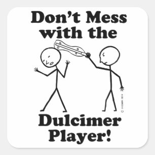 Sticker Carré Ne vous mêlez pas du Dulcimer Player