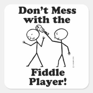 Sticker Carré Ne vous mêlez pas du joueur de Fiddle