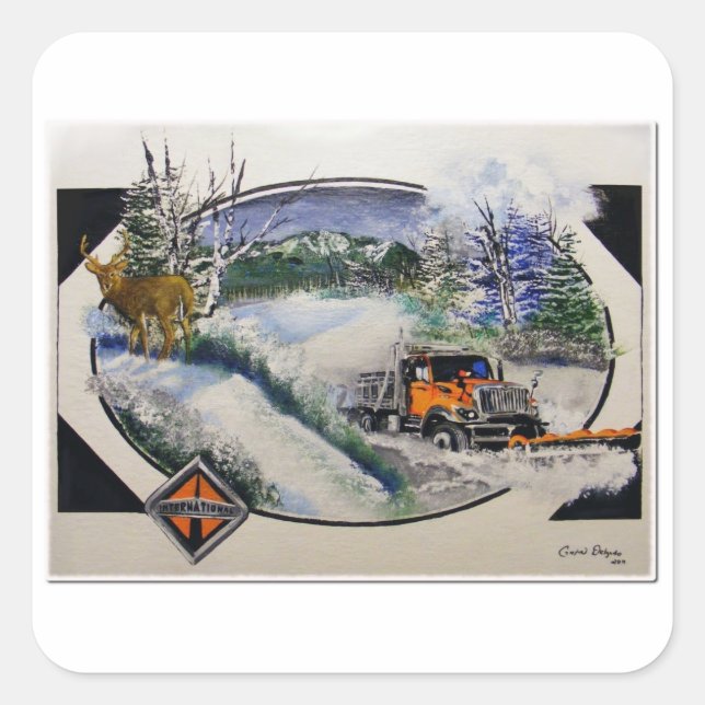 Sticker Carré Neige PLow (Devant)