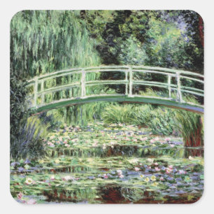 Sticker Carré Nénuphars de blanc de Claude Monet  , 1899