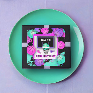 Sticker Carré Neon Basketball Baskets & Paint Splatard Anniversa