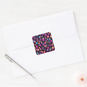 Sticker Carré Neon Birthday Sweets