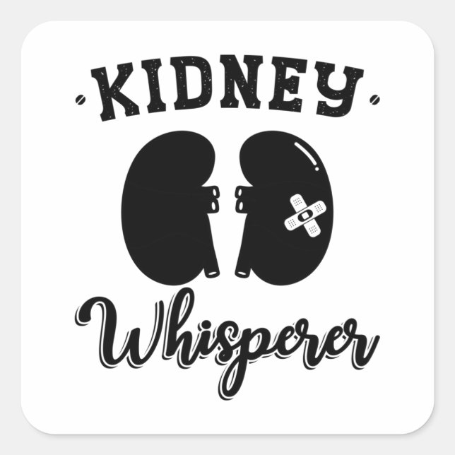Sticker Carré Nephrology Tech Rein Whisperer Dialyse Infirmière (Devant)