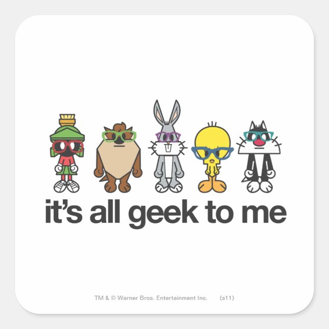 Sticker Carré Nerds LOONEY TUNES™ - Tous Geeks pour moi (Devant)