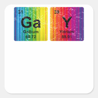 Sticker Carré Nerdy Gay pride Chemise LGBTQ Éléments chimiques F