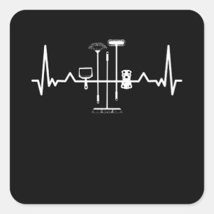 Sticker Carré Nettoyage Heartbeat cadeau de ménage